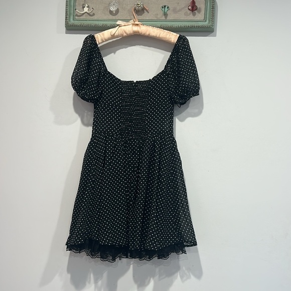 Dolls kill women’s Davonne Polka-Dot Print Mini Dress black white size small new - Picture 9 of 9